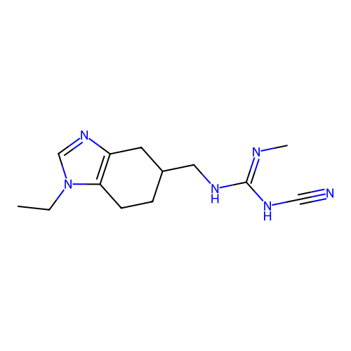 N-Cyano-N'-((1-ethyl-4,5,6,7-tetrahydro-1H-benzimidazol-5-yl)methyl)-N''-methylguanidine structure