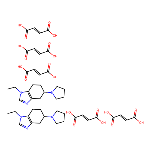 Benzimidazole, 4,5,6,7-tetrahydro-1-ethyl-5-(1-pyrrolidinyl)-, fumarate (2:5) structure