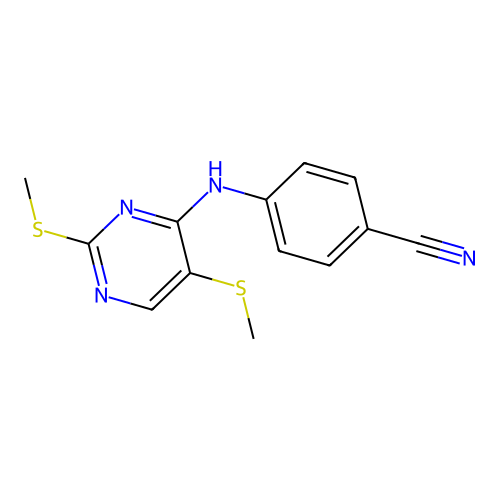 4-{[2,5-Bis(methylsulfanyl)pyrimidin-4-yl]amino}benzonitrile structure