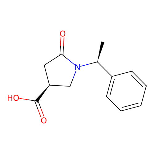 (3S)-5-oxo-1-[(1S)-1-phenylethyl]pyrrolidine-3-carboxylic acid structure