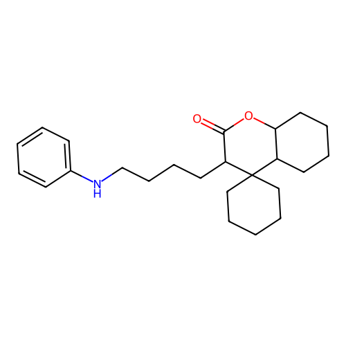3-(4-(phenylamino)butyl)hexahydrospiro[chromene-4,1'-cyclohexan]-2(3H)-one structure