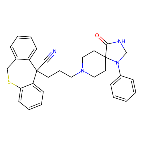 Dibenzo(b,e)thiepin-11-carbonitrile, 6,11-dihydro-11-(3-(4-oxo-1-phenyl-1,3,8-triazaspiro(4.5)dec-8-yl)propyl)- structure