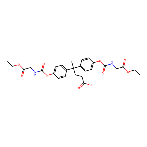 4,4-Bis[4-[(2-ethoxy-2-oxoethyl)carbamoyloxy]phenyl]pentanoic acid structure
