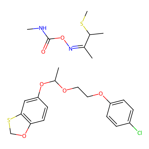 2-Butanone, 3-(methylthio)-, O-(N-methylcarbamoyl)oxime, mixt. with 5-(1-(2-(4-chlorophenoxy)ethoxy)ethoxy)-1,3-benzoxathiole structure