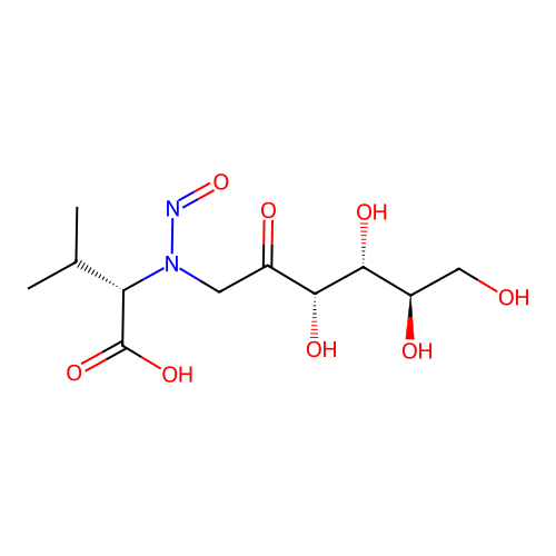 D-Fructose, 1-((1-carboxy-2-methylpropyl)nitrosoamino)-1-deoxy-, (S)- structure