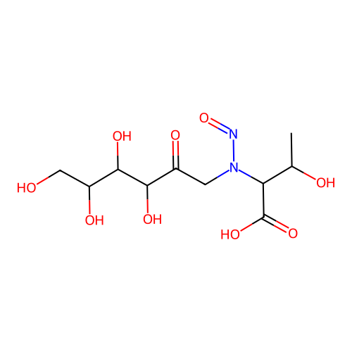 D-Fructose, 1-((1-carboxy-2-hydroxypropyl)nitrosoamino)-1-deoxy-, (R-(R*,S*))- structure