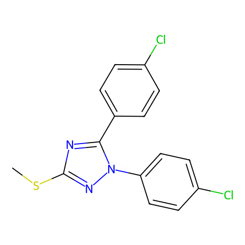 1H-1,2,4-Triazole, 1,5-bis(4-chlorophenyl)-3-(methylthio)- structure