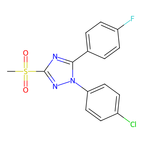 1H-1,2,4-Triazole, 1-(4-chlorophenyl)-5-(4-fluorophenyl)-3-(methylsulfonyl)- structure