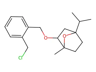 7-Oxabicyclo(2.2.1)heptane, 2-((2-(chloromethyl)phenyl)methoxy)-1-methyl-4-(1-methylethyl)-, exo- structure
