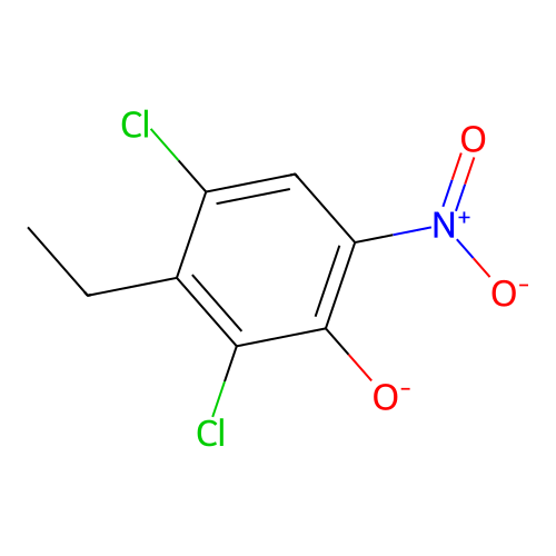 2,4-Dichloro-3-ethyl-6-nitrophenolate structure