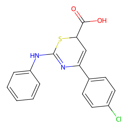 6H-1,3-Thiazine-6-carboxylic acid, 4-(4-chlorophenyl)-2-(phenylamino)- structure