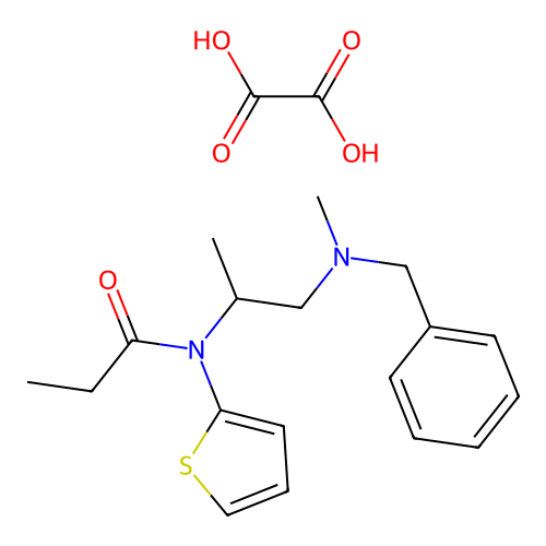 Propionamide, N-(2-(N-methylbenzylamino)-1-methylethyl)-N-(2-thienyl)-, oxalate structure