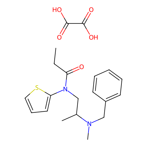 Propionamide, N-(2-(N-methylbenzylamino)propyl)-N-(2-thienyl)-, oxalate structure