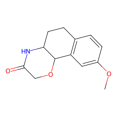 9-methoxy-4a,5,6,10b-tetrahydro-4H-benzo[h][1,4]benzoxazin-3-one structure