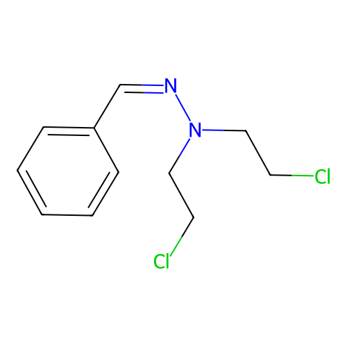 Benzaldehyde, 2,2-bis(2-chloroethyl)hydrazone structure