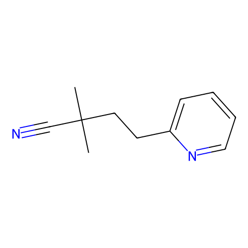 2,2-Dimethyl-4-(pyridin-2-yl)butanenitrile structure