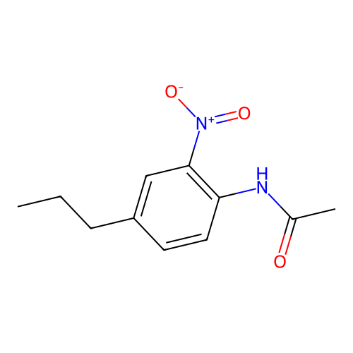 N-(2-nitro-4-propylphenyl)acetamide structure