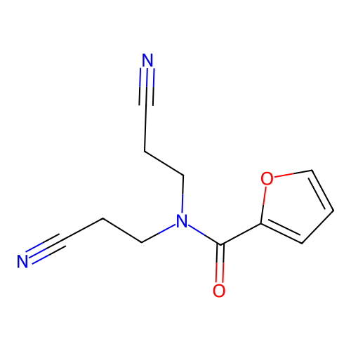 N,N-bis(2-cyanoethyl)furan-2-carboxamide structure