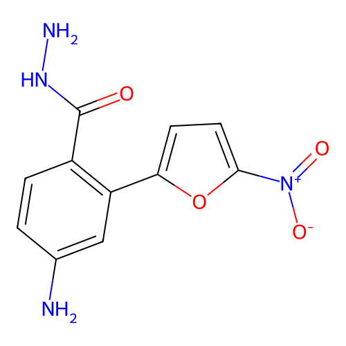 Benzoic acid, p-amino-, 2-(5-nitro-2-furyl)hydrazide structure