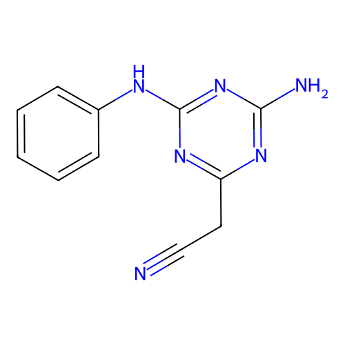 2-(4-Amino-6-(phenylamino)-1,3,5-triazin-2-yl)acetonitrile structure