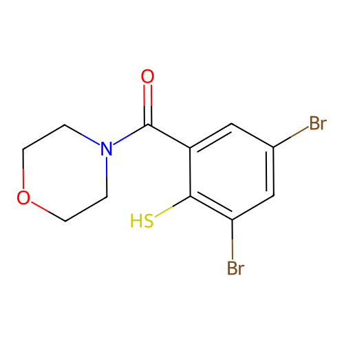 Morpholine, 4-(3,5-dibromothiosalicyloyl)- structure