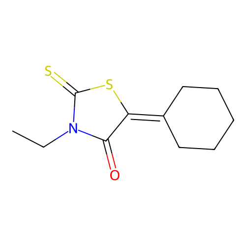 5-Cyclohexylidene-3-ethyl-2-thioxo-1,3-thiazolidin-4-one structure