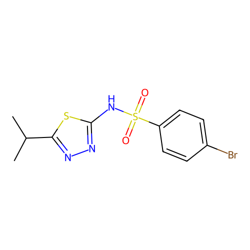 4-bromo-N-(5-propan-2-yl-1,3,4-thiadiazol-2-yl)benzenesulfonamide structure