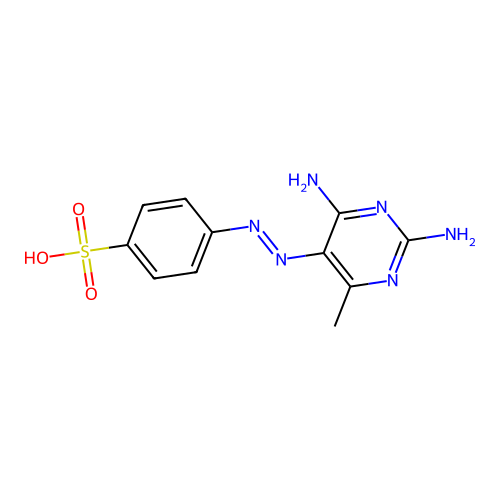 p-((2,4-Diamino-6-methyl-5-pyrimidinyl)azo)benzenesulfonic acid structure