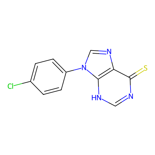 9-(4-chlorophenyl)-3H-purine-6-thione structure