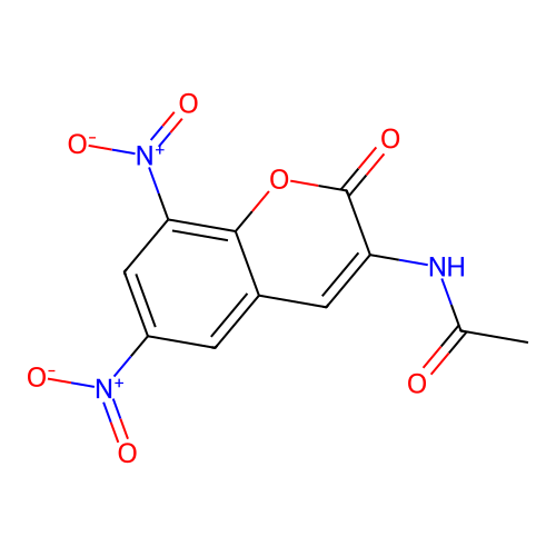 N-(6,8-dinitro-2-oxochromen-3-yl)acetamide structure