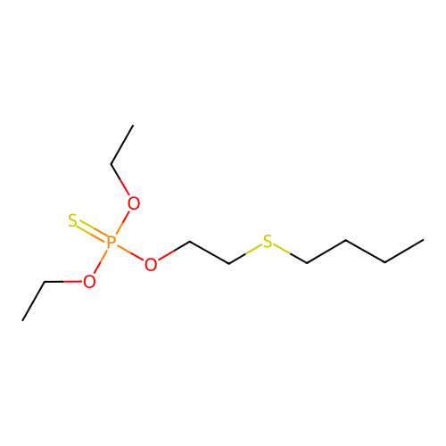 Phosphorothioic acid, O-(2-(butylthio)ethyl) O,O-diethyl ester structure