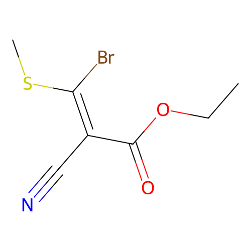2-Propenoic acid, 3-bromo-2-cyano-3-(methylthio)-, ethyl ester structure