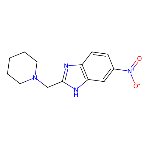 5-nitro-2-(piperidin-1-ylmethyl)-1H-benzimidazole structure