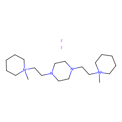 Piperidinium, 1,1'-(1,4-piperazinediyldiethylene)bis(1-methyl-, diiodide structure