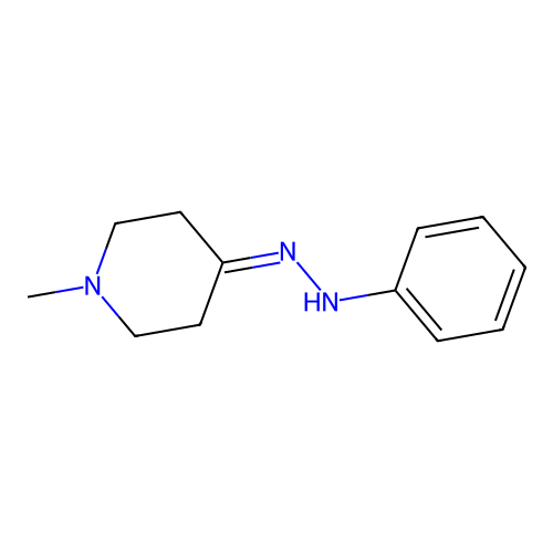 1-Methyl-4-(2-phenylhydrazono)piperidine structure