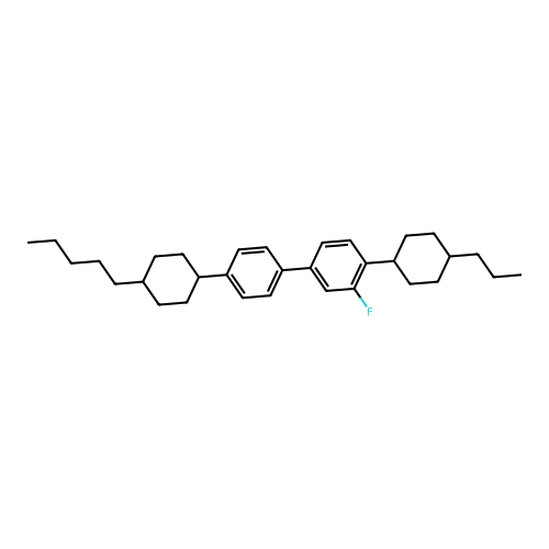 1,1'-Biphenyl, 2-fluoro-4'-(4-pentylcyclohexyl)-4-(4-propylcyclohexyl)- structure