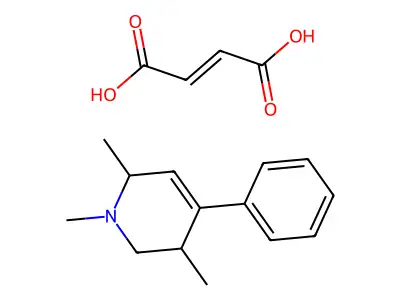 but-2-enedioic acid;1,3,6-trimethyl-4-phenyl-3,6-dihydro-2H-pyridine structure