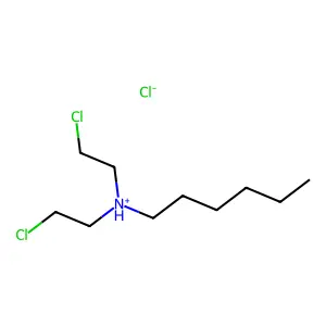 N,N-Bis(2-chloroethyl)hexan-1-amine--hydrogen chloride (1/1) structure