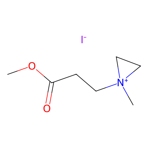 1-(3-Methoxy-3-oxopropyl)-1-methylaziridin-1-ium iodide structure