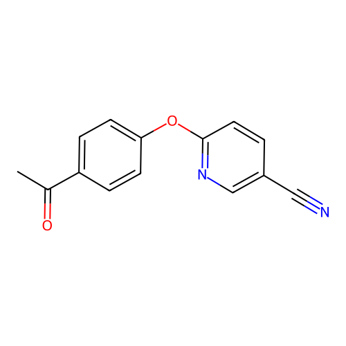 3-Pyridinecarbonitrile, 6-(4-acetylphenoxy)- structure