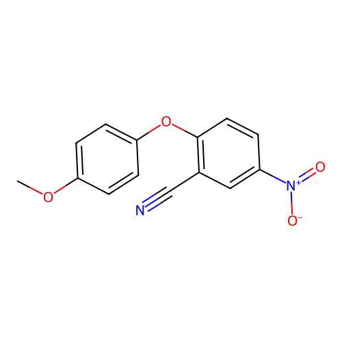 Benzonitrile, 2-(4-methoxyphenoxy)-5-nitro- structure