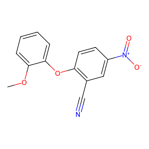Benzonitrile, 2-(2-methoxyphenoxy)-5-nitro- structure