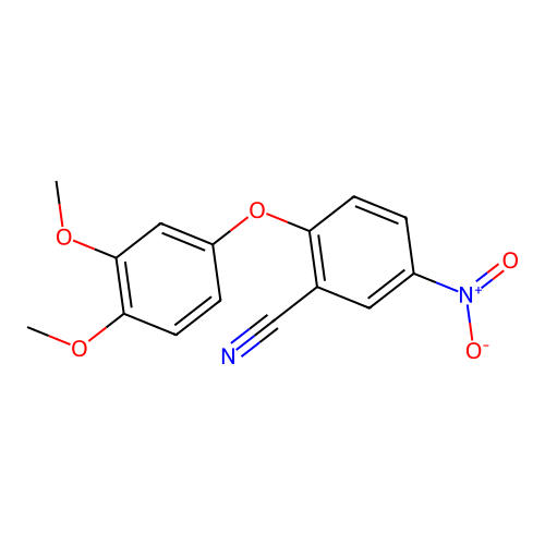 Benzonitrile, 2-(3,4-dimethoxyphenoxy)-5-nitro- structure