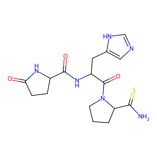 Pyroglutamyl-histidyl-proline thioamide structure
