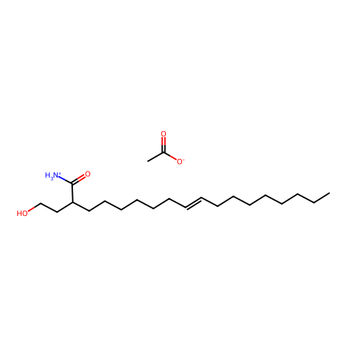 2-(2-Hydroxyethyl)octadec-9-enoylazanium acetate structure