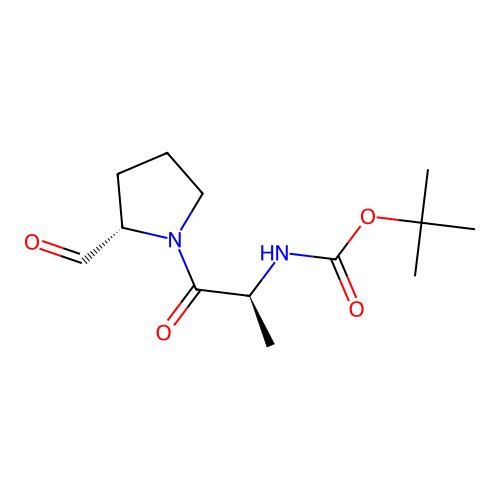 t-Butyloxycarbonyl-alanyl-prolinal structure