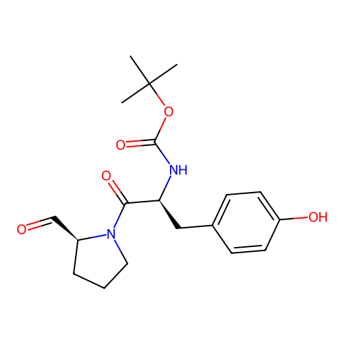 t-Butyloxycarbonyl-tyrosyl-prolinal structure