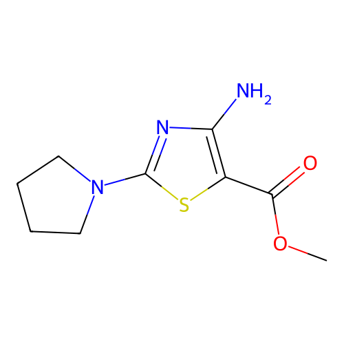 Methyl 4-amino-2-pyrrolidin-1-yl-1,3-thiazole-5-carboxylate structure