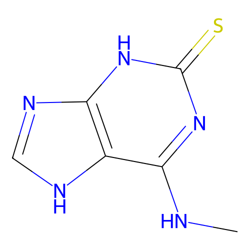 6-(Methylamino)-3,7-dihydropurine-2-thione structure