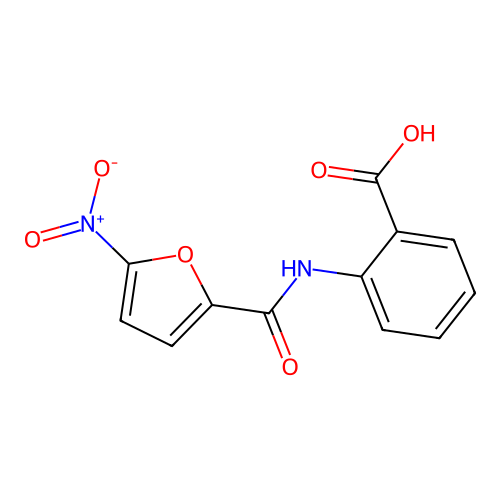2-(5-Nitrofuran-2-amido)benzoic acid structure